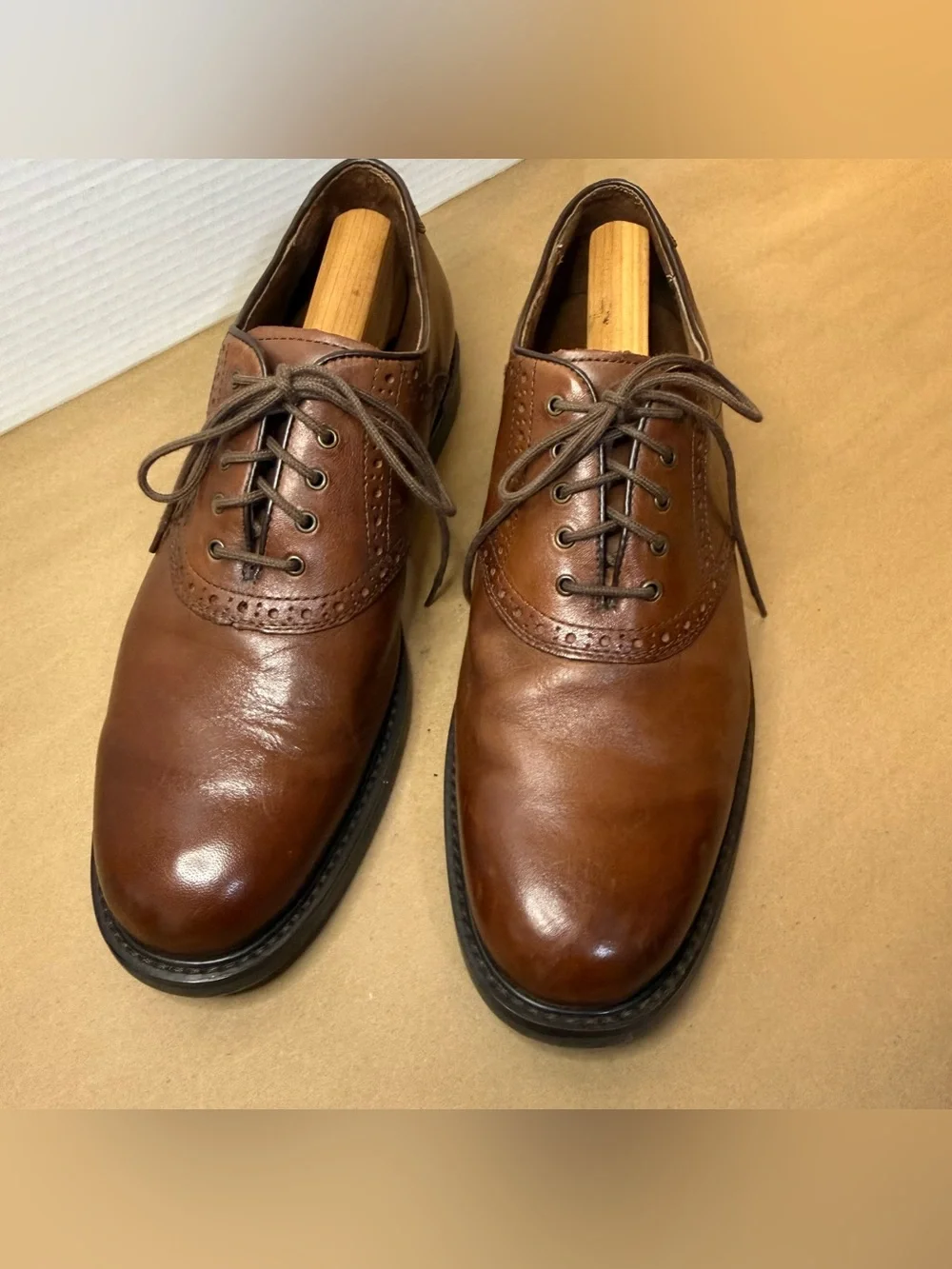 Johnston & Murphy Brown Leather Derby Oxfords